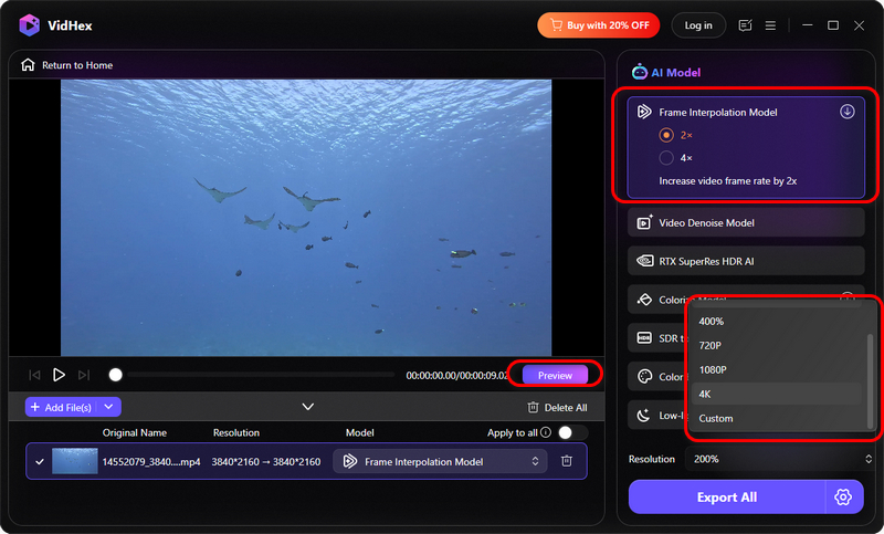 Vidhex Change Frame Rate