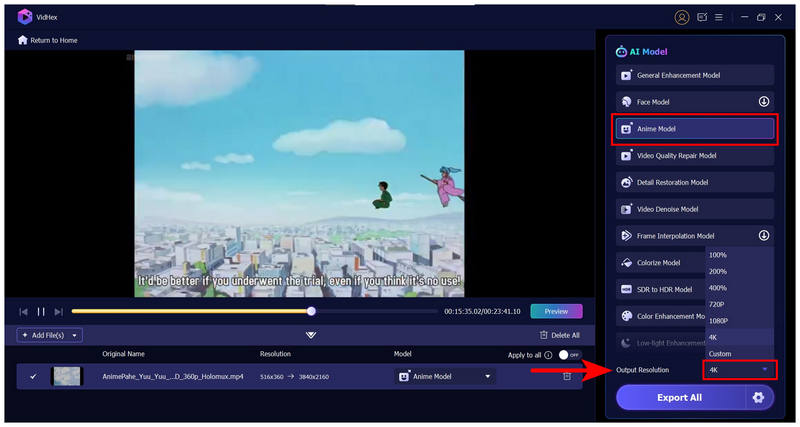 Vidhex Ai-Modellexport