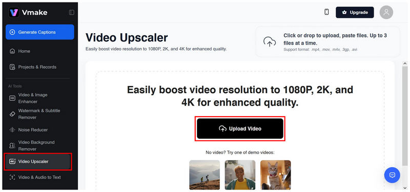 Vmake-Video hochladen