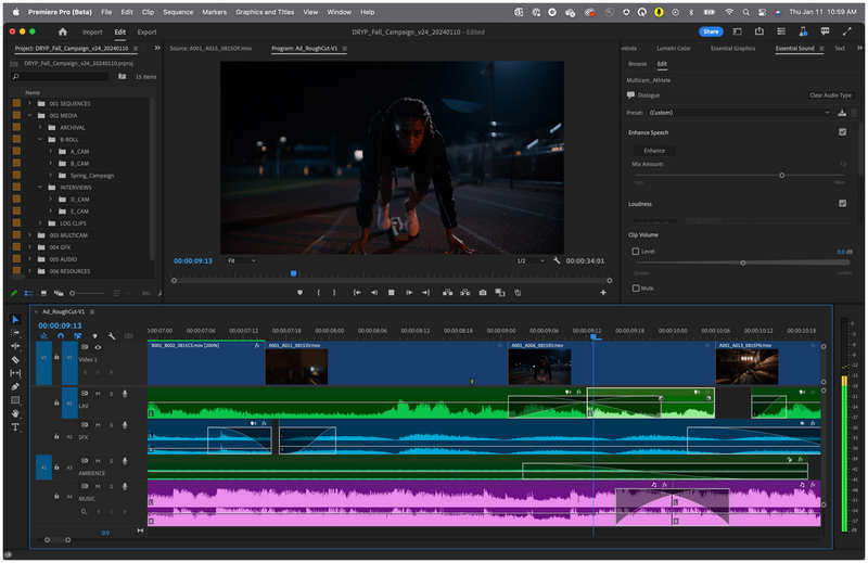Adobe Premiere Pro-Schnittstelle