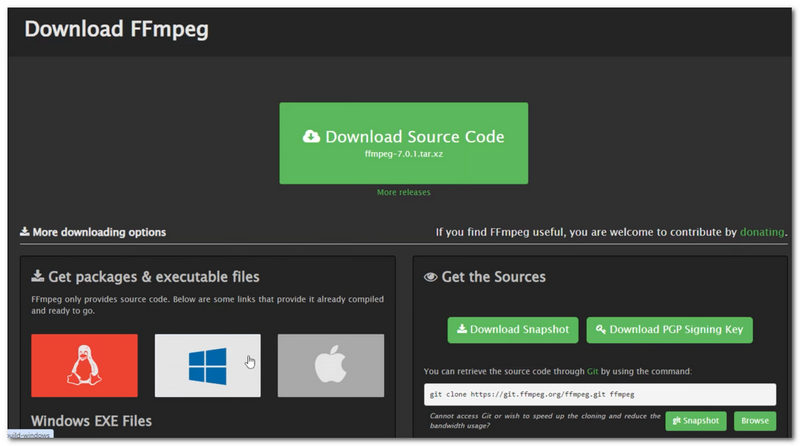Installieren Sie FFmpeg.