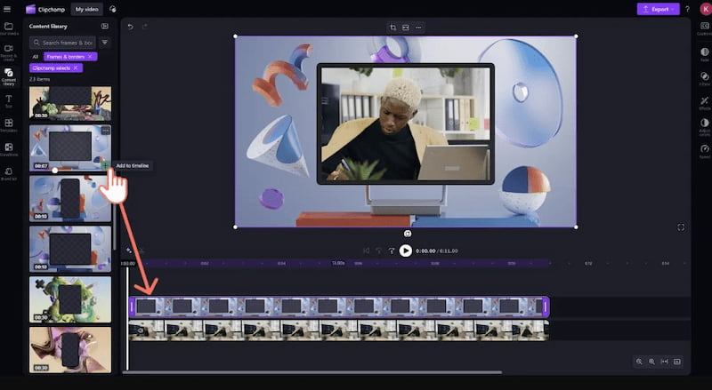 Clipchamp Frame Online-Editor