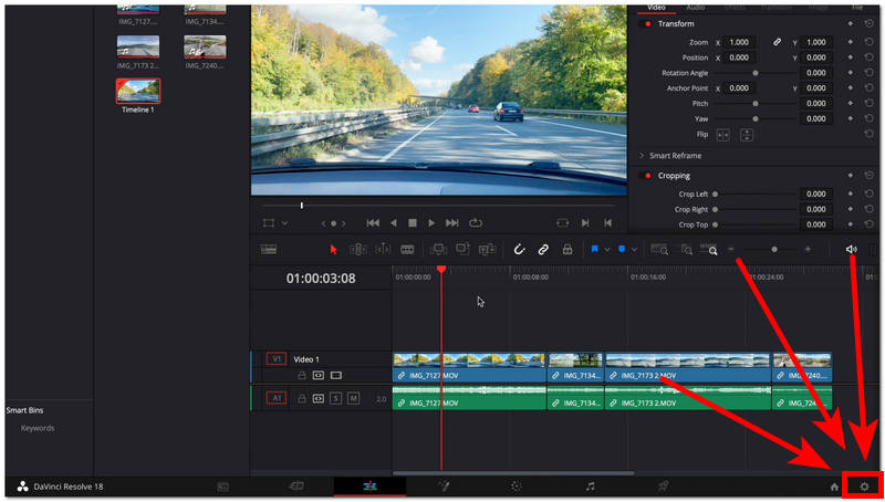 Open Davinci Resolve Setting