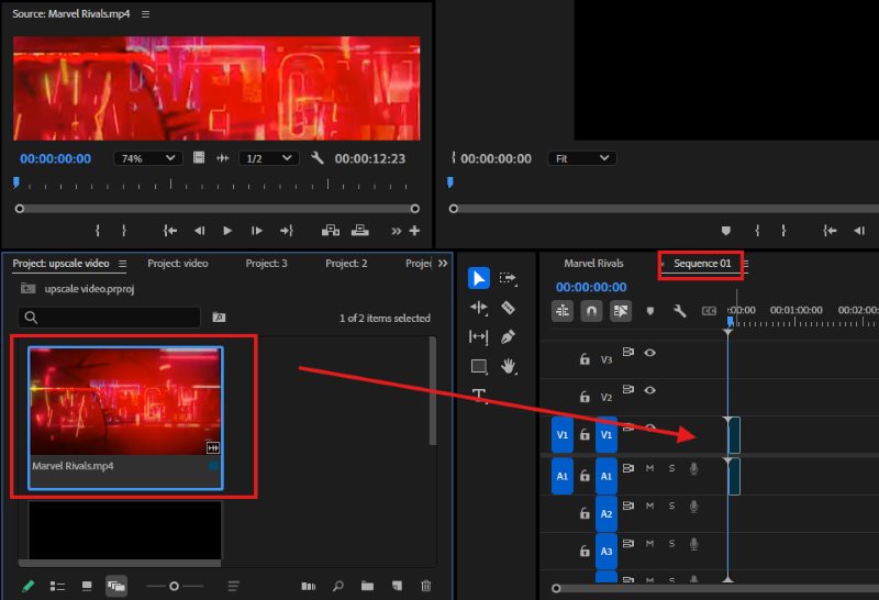 Premiere Pro – Video zu neuer Sequenz hinzufügen
