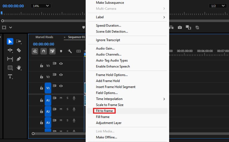 Premiere Pro – Passen Sie den Rahmen an