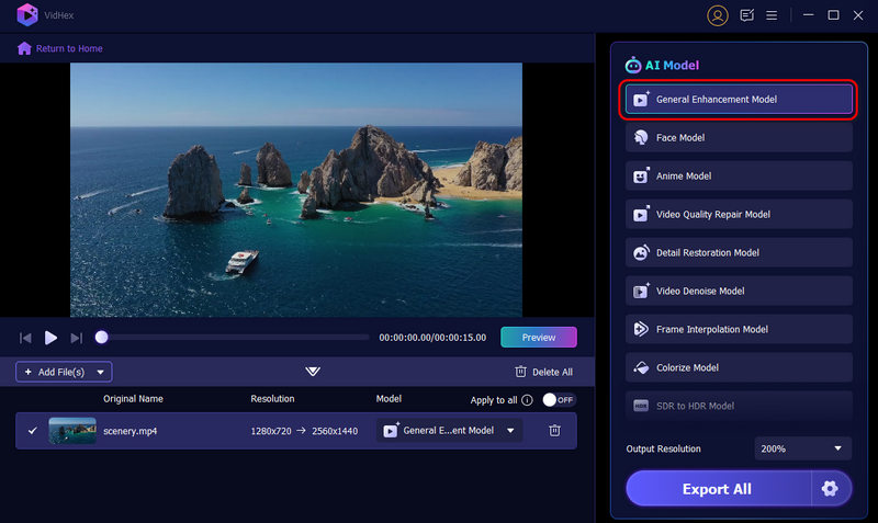 Vidhex Selecting-General Enhancement Model