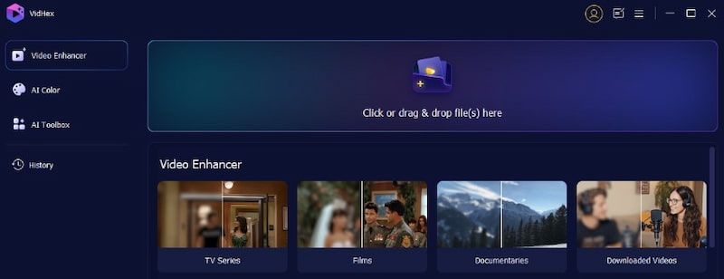 Vidhex – Verbessertes Video – Dateien hinzufügen