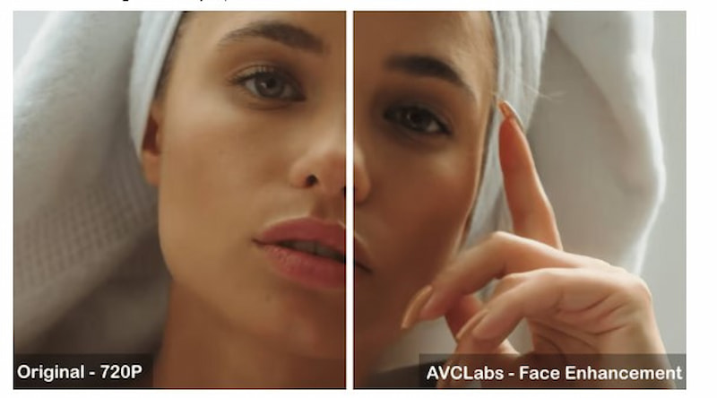Avclabs Video Enhancer AI-Gesichtsverbesserungsfunktion