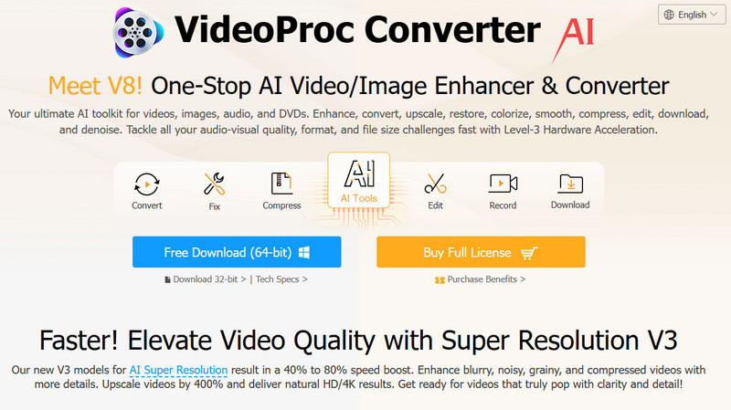 Videoproc Converter AI-Schnittstelle
