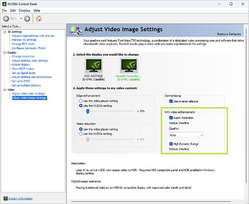 Aktivieren Sie die Nvidia Rtx-Videoverbesserung