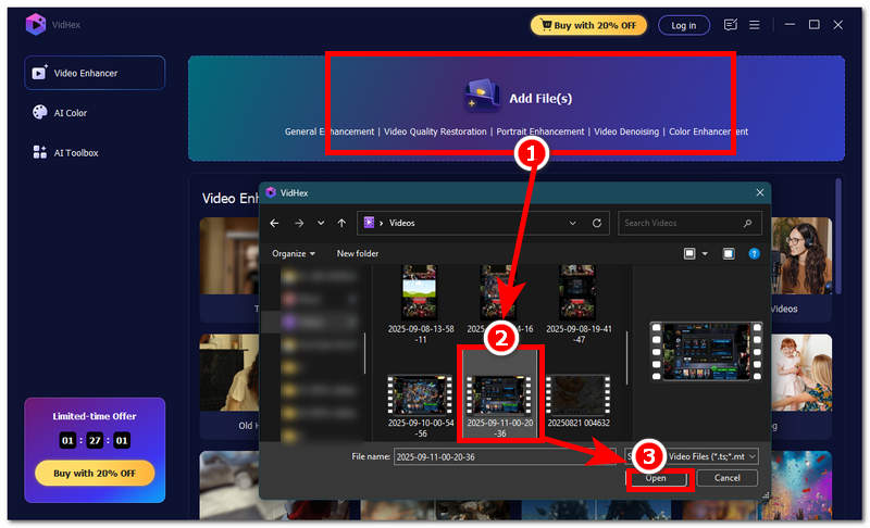 Klicken Sie auf „Dateien hinzufügen“.