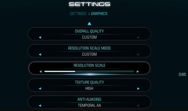 Hohe Grafikeinstellungen