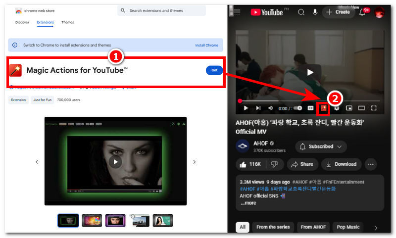 Magische Aktion für Youtube