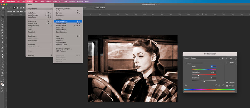 GIF in Photoshop über Farbtonsättigung einfärben