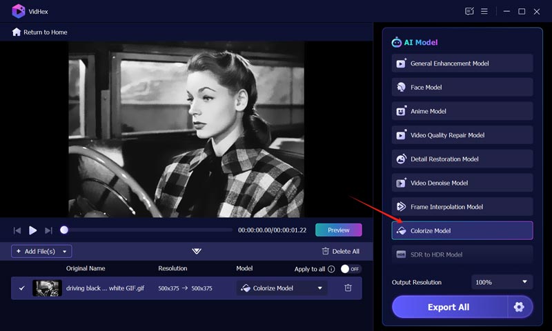 Modell Vidhex Ai kolorieren